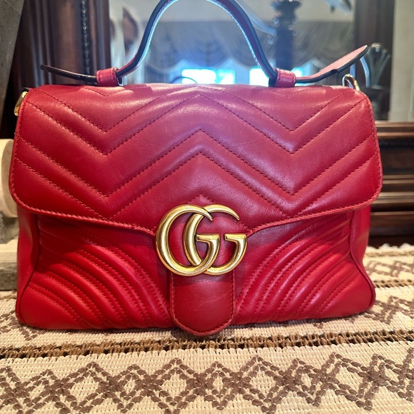 Gucci Marmount Large top Handle Red Bag - Picture 2 of 5